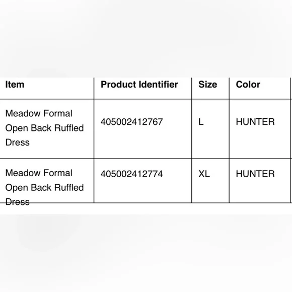 Meadow Formal Open Back Ruffled dresses in hunter green. L & XL - Picture 4 of 4